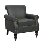Fauteuil accent cuir synthétique avec 2 clous décoratifs
