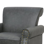 Fauteuil accent cuir synthétique avec 2 clous décoratifs