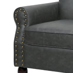 Fauteuil accent cuir synthétique avec 2 clous décoratifs