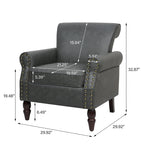 Fauteuil accent cuir synthétique avec 2 clous décoratifs