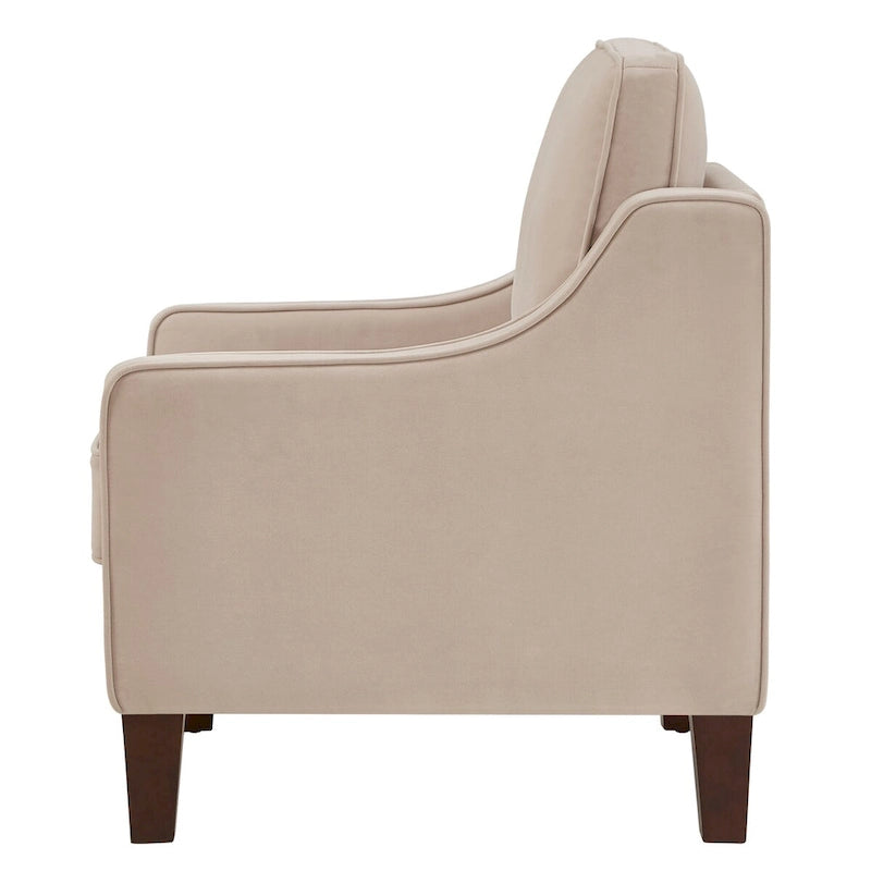 Armchair,Living Room Single Seat Sofa Chair with Wooden Legs,Upholstered Velvet Accent Chair