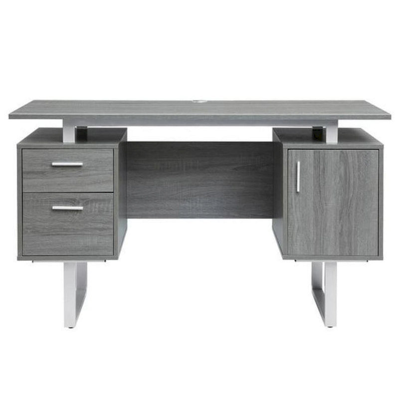 Deluxe Stylish Modern Grey Computer Desk with Storage