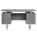 Bureau informatique gris moderne, élégant et de luxe avec rangement