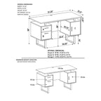 Bureau informatique gris moderne, élégant et de luxe avec rangement
