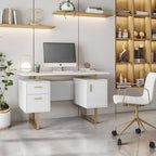 Bureau informatique gris moderne, élégant et de luxe avec rangement