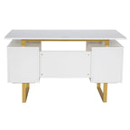 Bureau informatique gris moderne, élégant et de luxe avec rangement