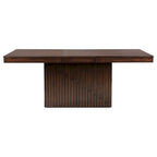 Table à manger, dessus rectangulaire extensible amovible de 152 à 198 cm, marron