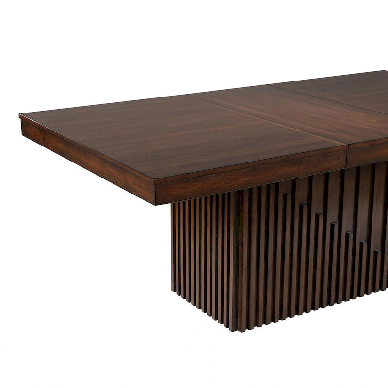 Dining Table, 60-78 Inch Removable Extendable Rectangular Top, Brown