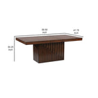 Table à manger, dessus rectangulaire extensible amovible de 152 à 198 cm, marron