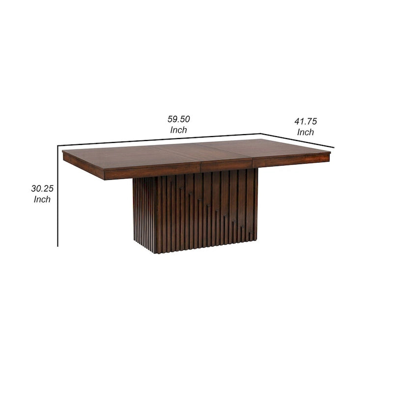 Dining Table, 60-78 Inch Removable Extendable Rectangular Top, Brown