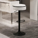 Tabouret de bar moderne en PU pivotant et réglable en hauteur avec rangement, lot de 2